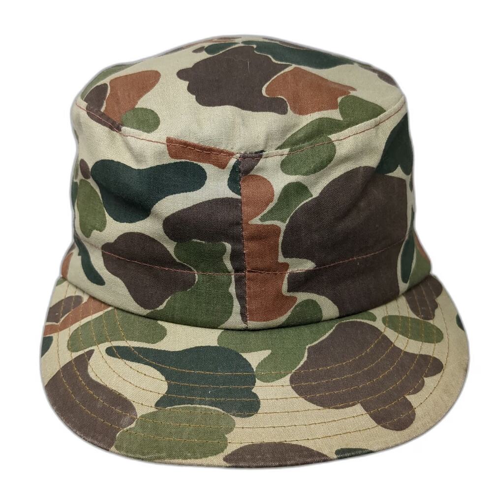 Army Cap Green Camo Vintage Duck Hunter Pattern Hat Flat Top Fitted Hunting